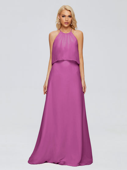 Liliana Column Halter Chiffon Bridesmaid Dresses