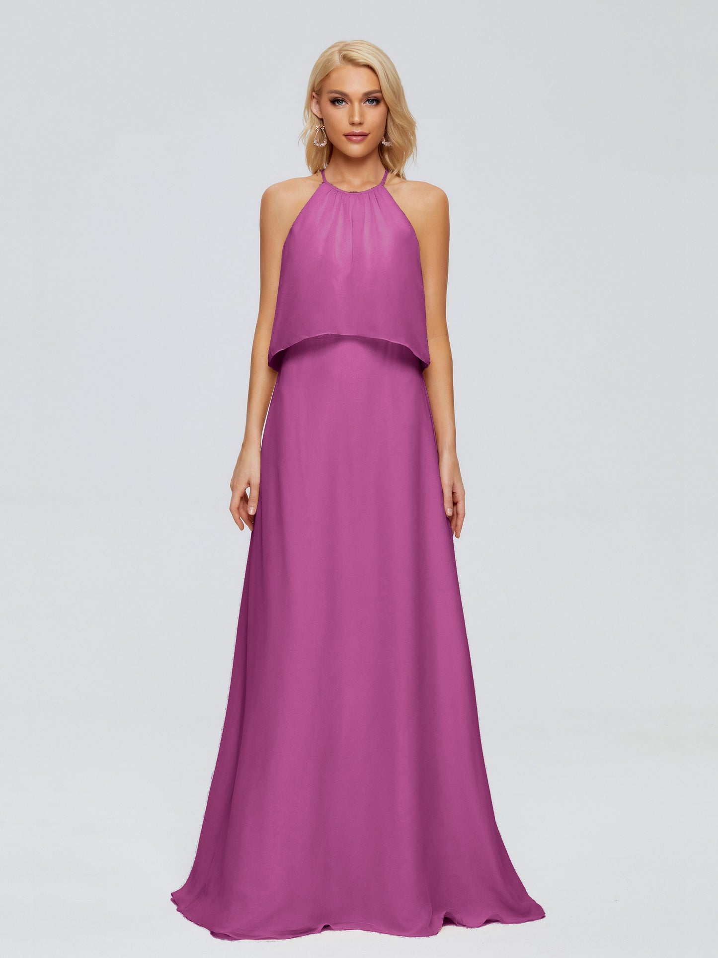 Liliana Column Halter Chiffon Bridesmaid Dresses