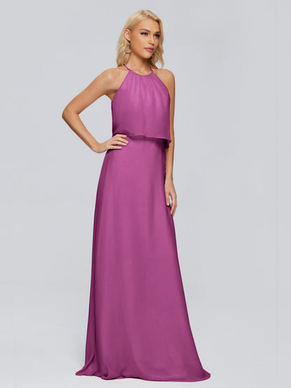 Liliana Column Halter Chiffon Bridesmaid Dresses