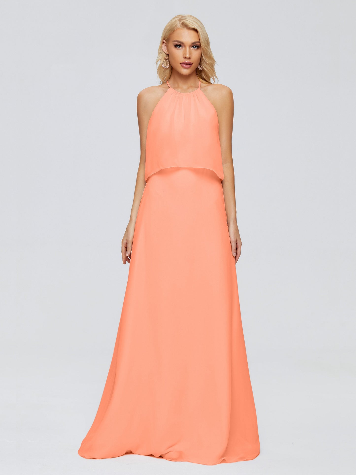 Liliana Column Halter Chiffon Bridesmaid Dresses