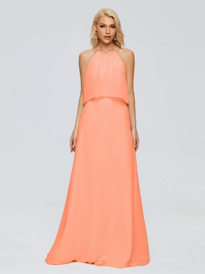 Liliana Column Halter Chiffon Bridesmaid Dresses