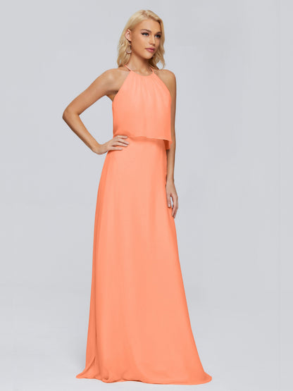 Liliana Column Halter Chiffon Bridesmaid Dresses