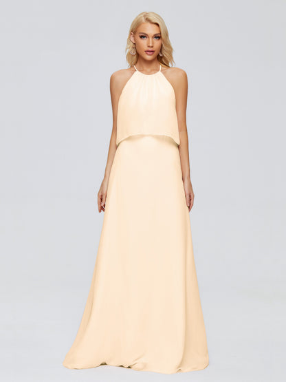 Liliana Column Halter Chiffon Bridesmaid Dresses