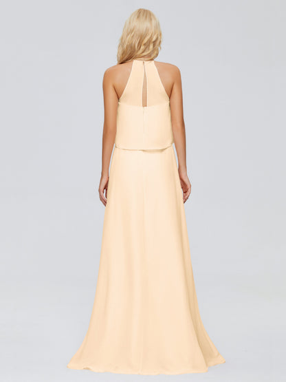 Liliana Column Halter Chiffon Bridesmaid Dresses
