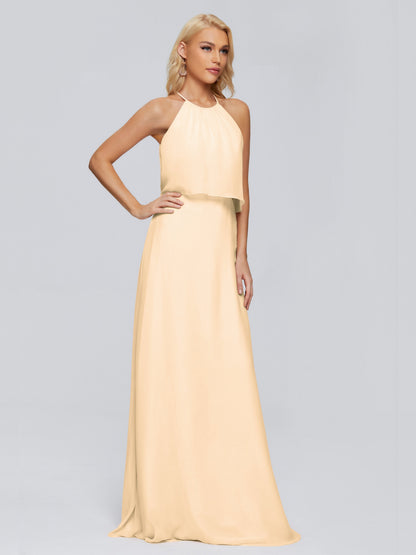 Liliana Column Halter Chiffon Bridesmaid Dresses