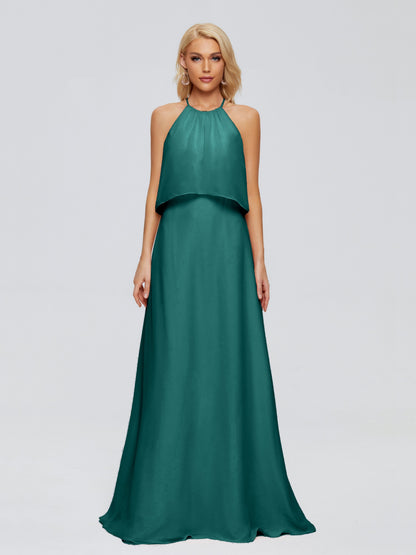 Liliana Column Halter Chiffon Bridesmaid Dresses