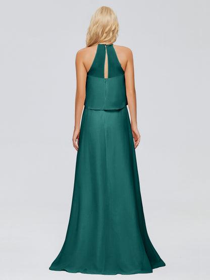 Liliana Column Halter Chiffon Bridesmaid Dresses