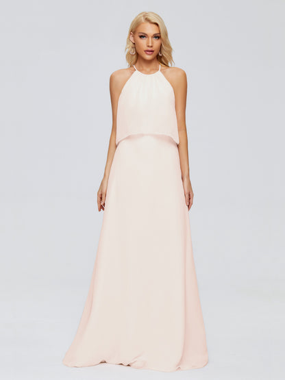 Liliana Column Halter Chiffon Bridesmaid Dresses