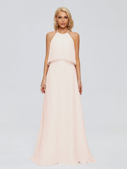 Liliana Column Halter Chiffon Bridesmaid Dresses
