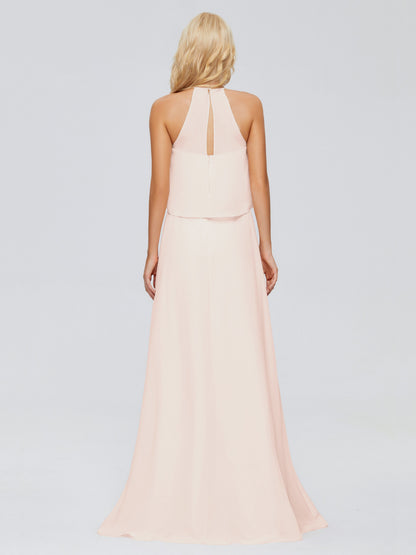 Liliana Column Halter Chiffon Bridesmaid Dresses