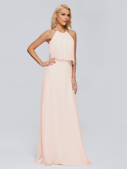 Liliana Column Halter Chiffon Bridesmaid Dresses