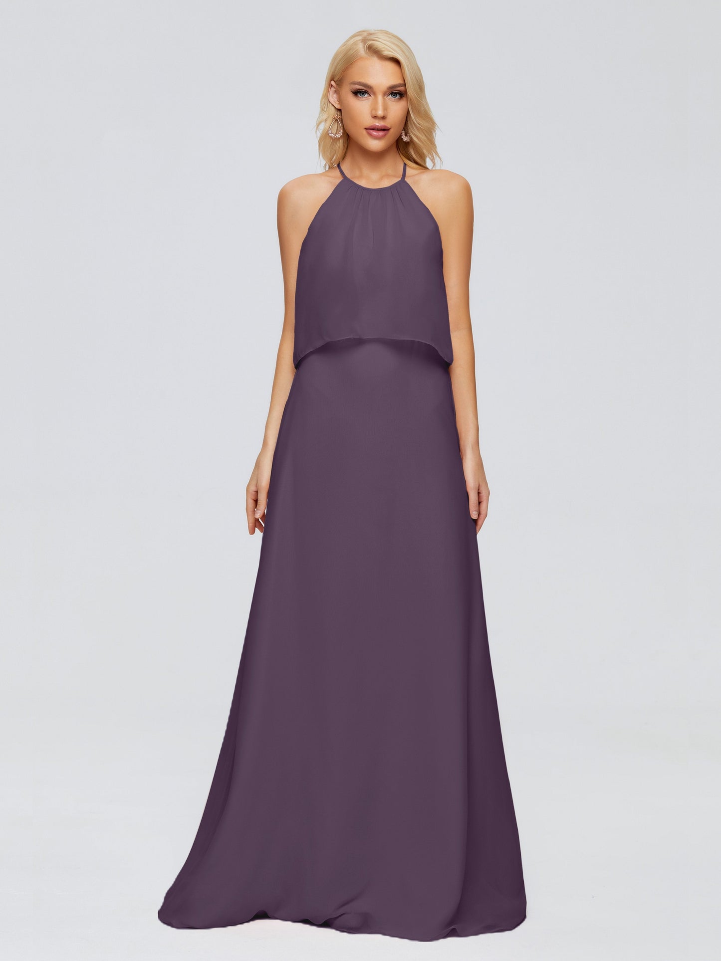 Liliana Column Halter Chiffon Bridesmaid Dresses