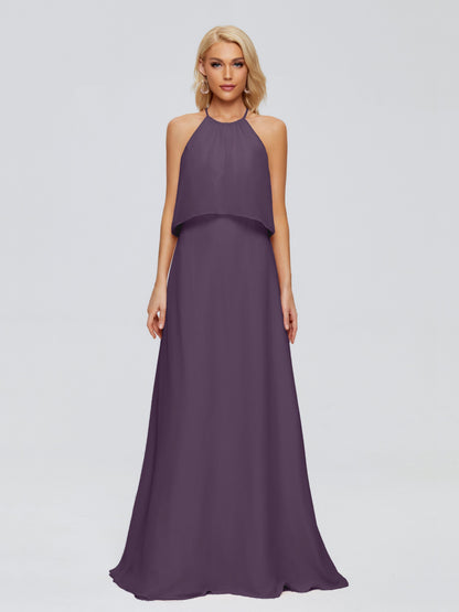 Liliana Column Halter Chiffon Bridesmaid Dresses