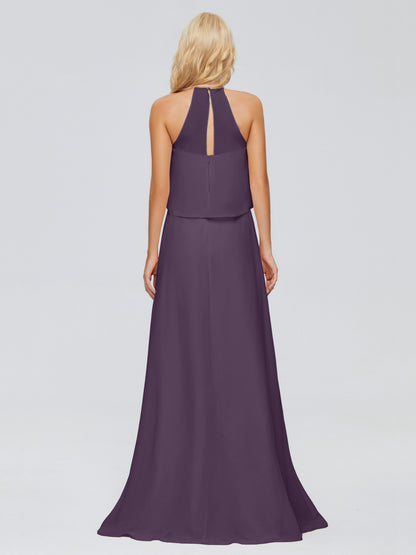Liliana Column Halter Chiffon Bridesmaid Dresses