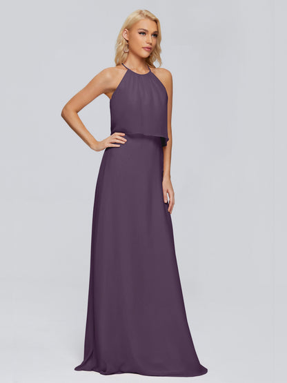 Liliana Column Halter Chiffon Bridesmaid Dresses