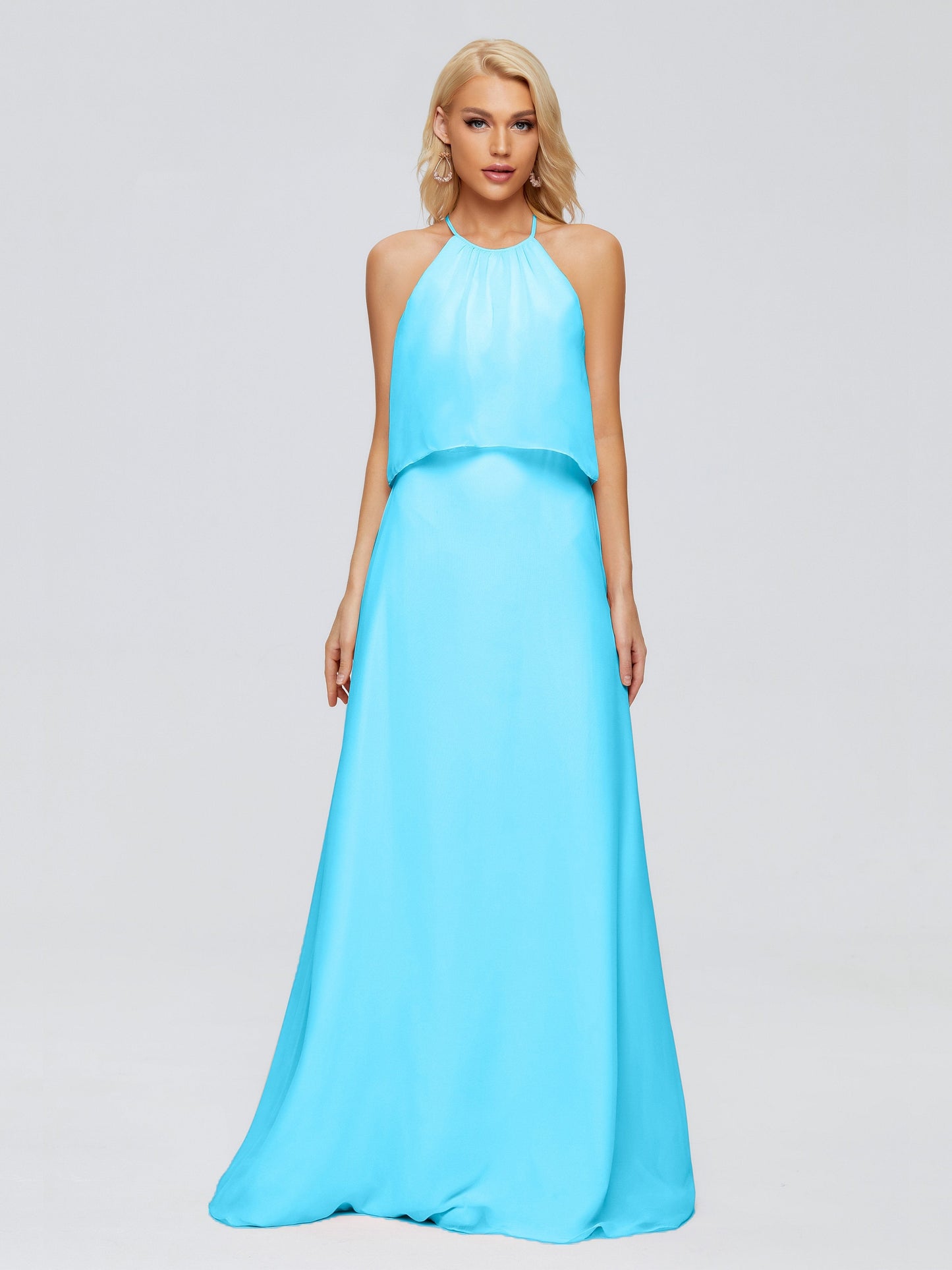 Liliana Column Halter Chiffon Bridesmaid Dresses