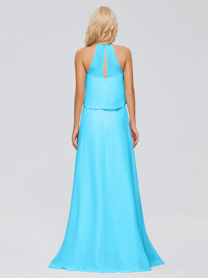 Liliana Column Halter Chiffon Bridesmaid Dresses