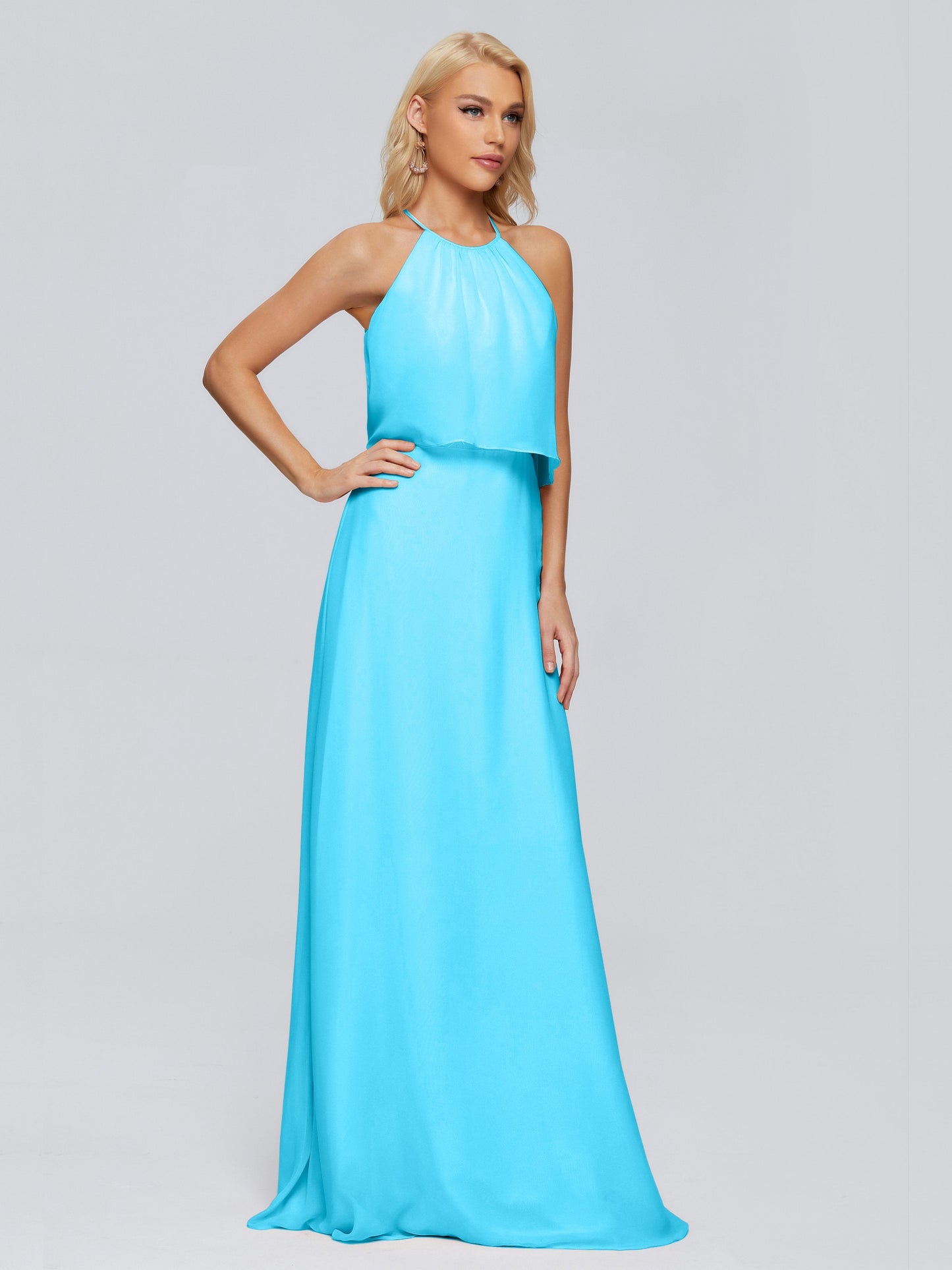 Liliana Column Halter Chiffon Bridesmaid Dresses