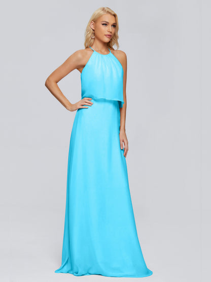 Liliana Column Halter Chiffon Bridesmaid Dresses
