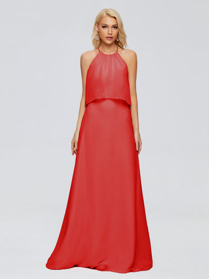 Liliana Column Halter Chiffon Bridesmaid Dresses