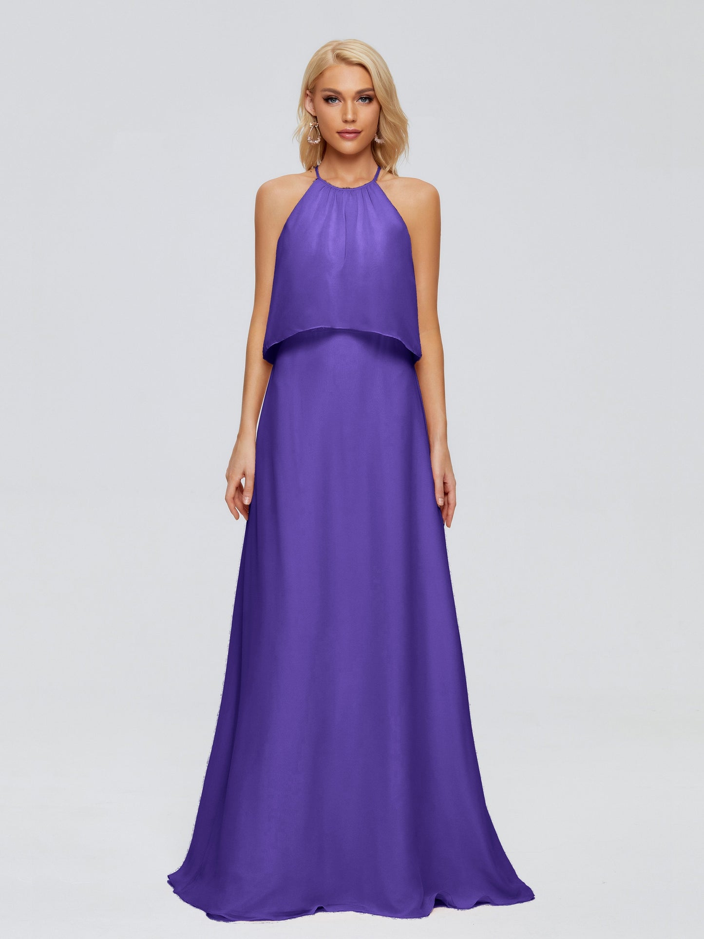 Liliana Column Halter Chiffon Bridesmaid Dresses