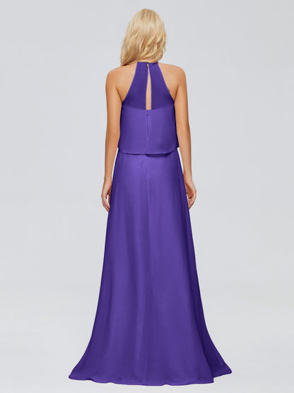 Liliana Column Halter Chiffon Bridesmaid Dresses