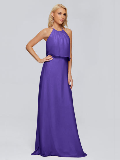 Liliana Column Halter Chiffon Bridesmaid Dresses