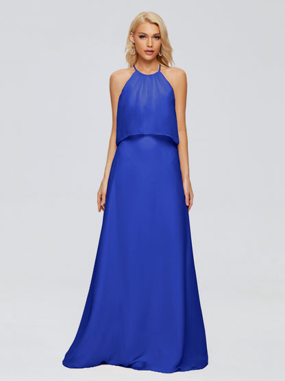 Liliana Column Halter Chiffon Bridesmaid Dresses