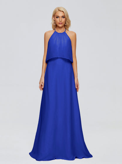 Liliana Column Halter Chiffon Bridesmaid Dresses