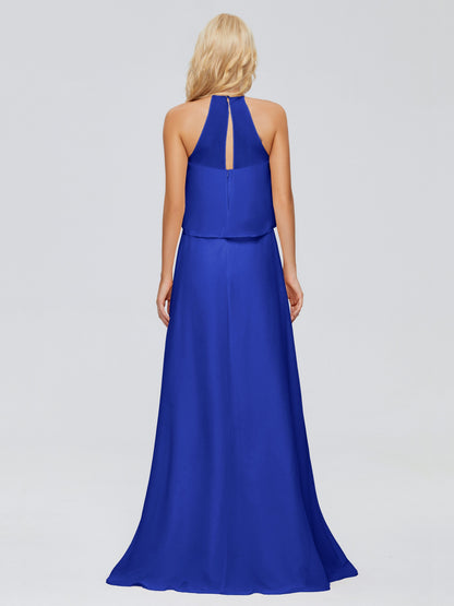 Liliana Column Halter Chiffon Bridesmaid Dresses