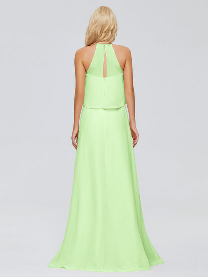 Liliana Column Halter Chiffon Bridesmaid Dresses