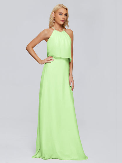Liliana Column Halter Chiffon Bridesmaid Dresses