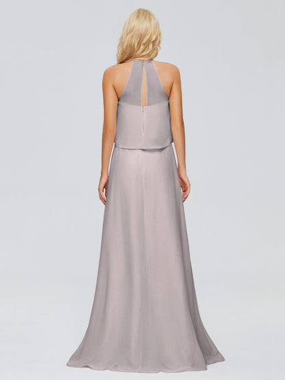 Liliana Column Halter Chiffon Bridesmaid Dresses