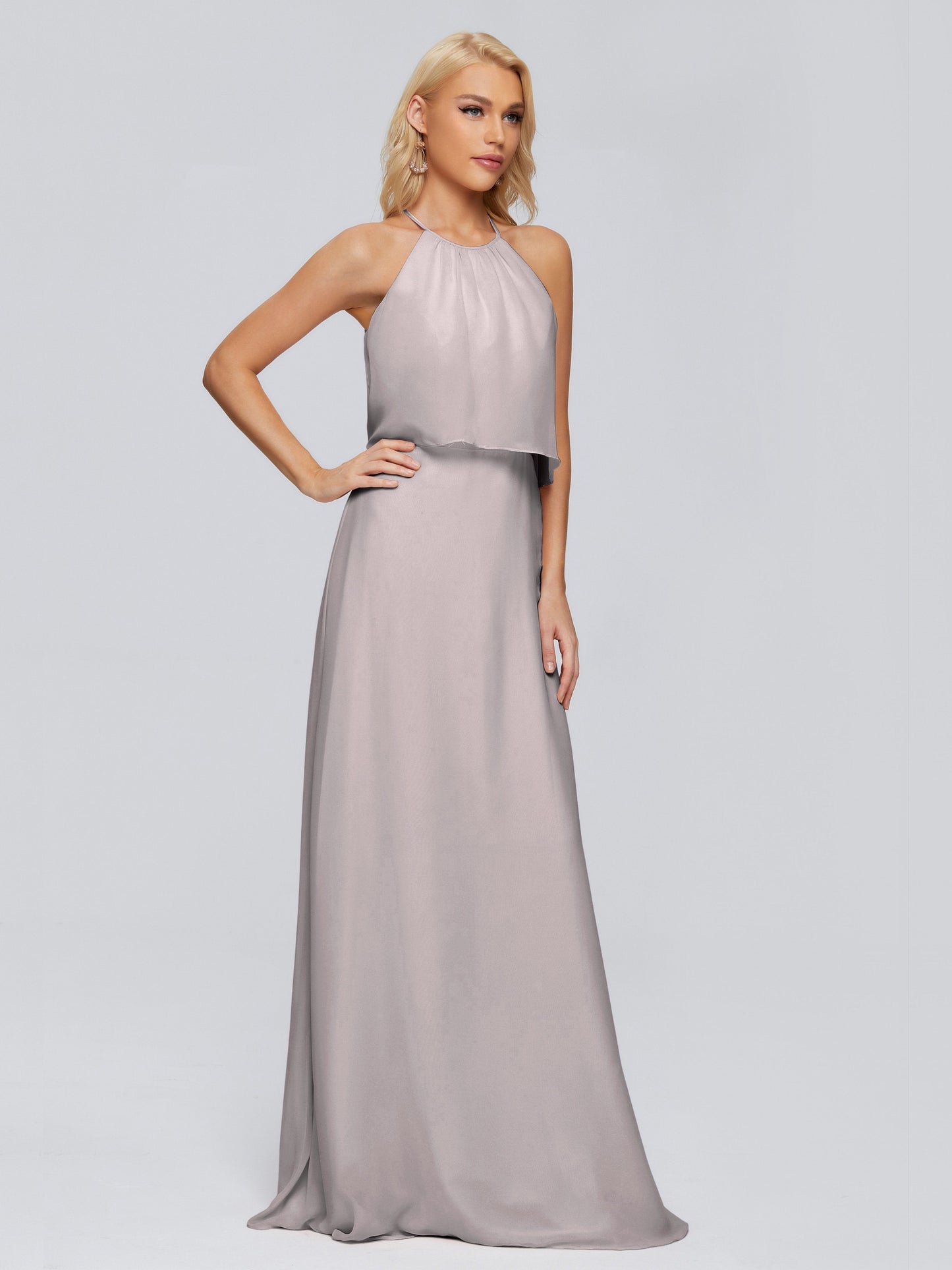Liliana Column Halter Chiffon Bridesmaid Dresses