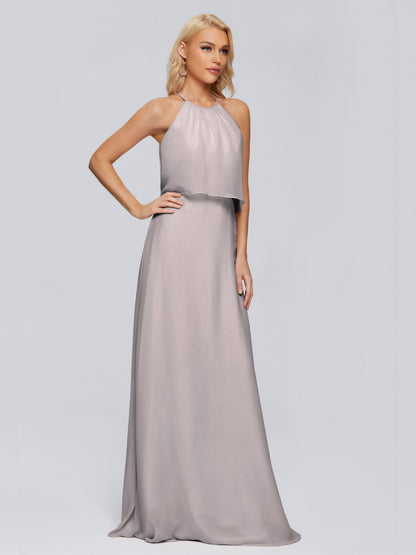 Liliana Column Halter Chiffon Bridesmaid Dresses