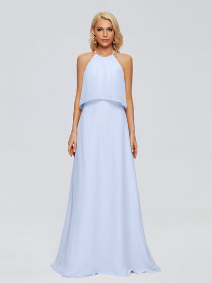 Liliana Column Halter Chiffon Bridesmaid Dresses