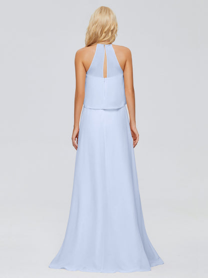 Liliana Column Halter Chiffon Bridesmaid Dresses