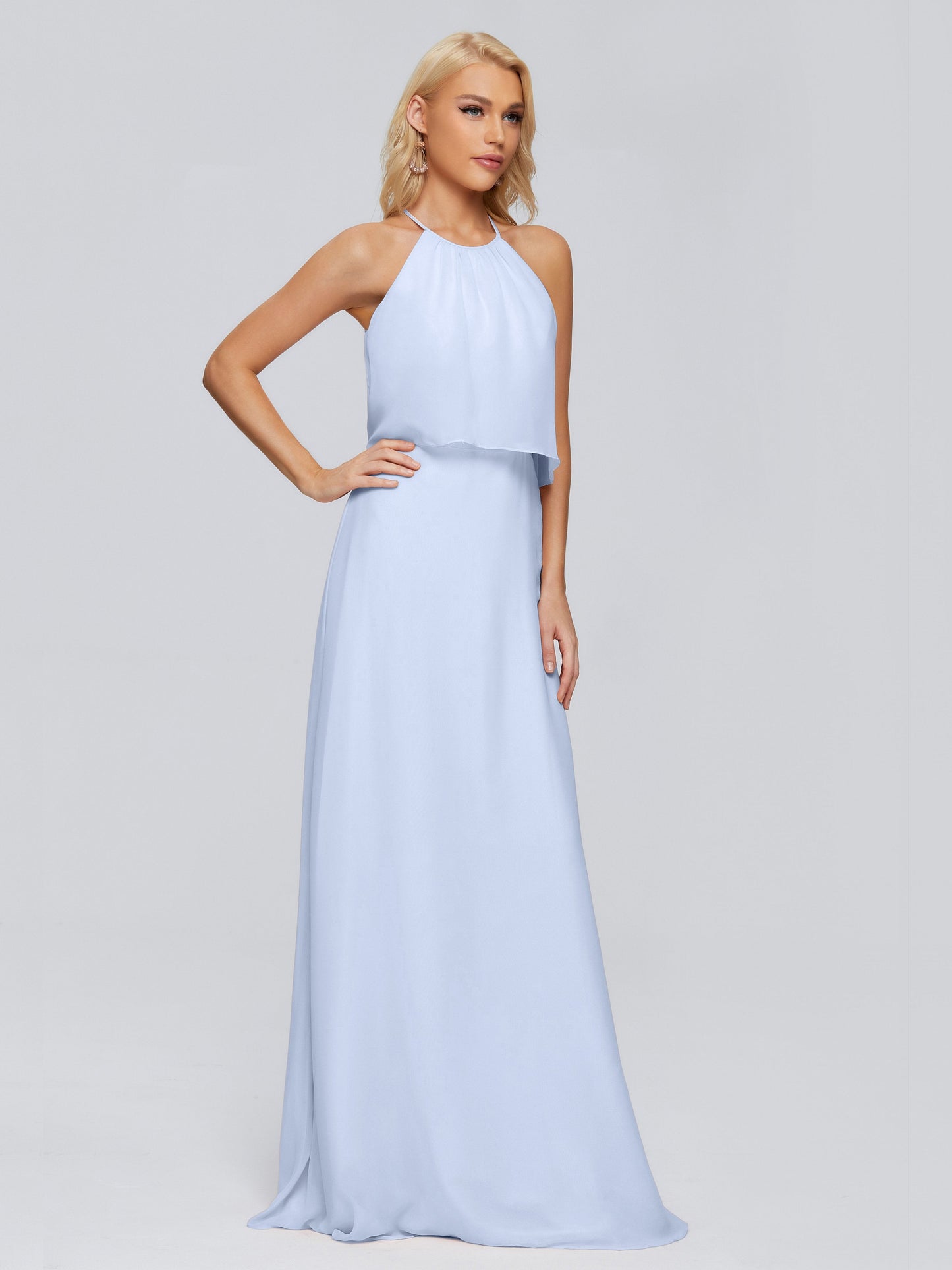 Liliana Column Halter Chiffon Bridesmaid Dresses