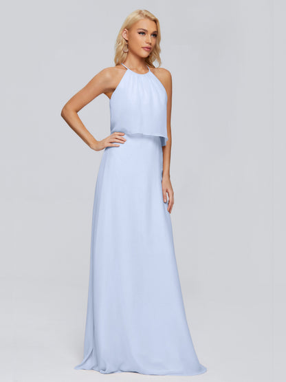 Liliana Column Halter Chiffon Bridesmaid Dresses