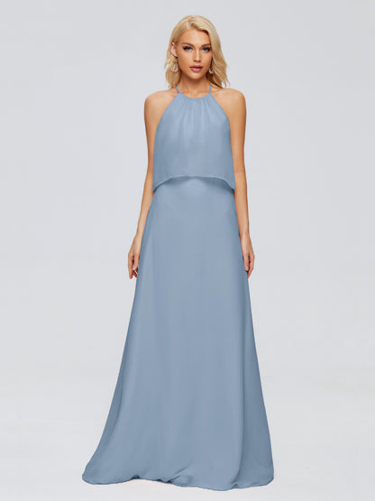 Liliana Column Halter Chiffon Bridesmaid Dresses