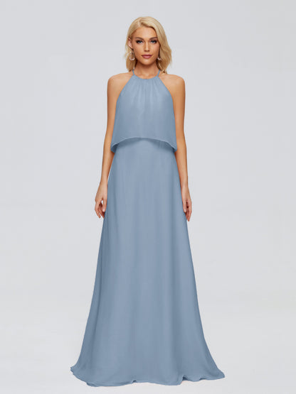 Liliana Column Halter Chiffon Bridesmaid Dresses
