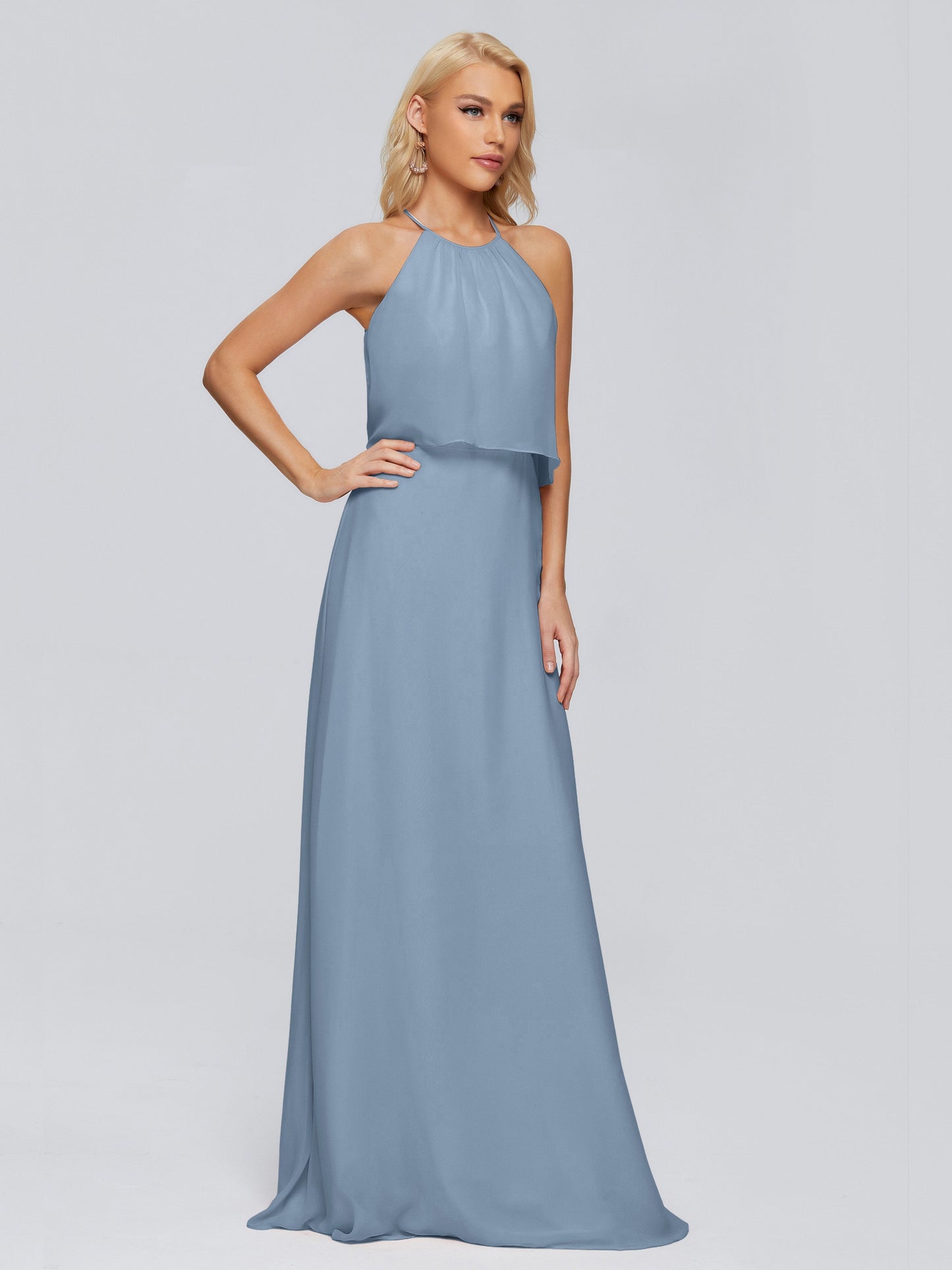 Liliana Column Halter Chiffon Bridesmaid Dresses
