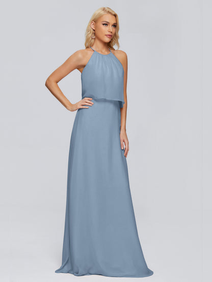 Liliana Column Halter Chiffon Bridesmaid Dresses