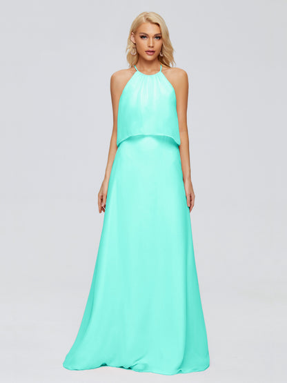 Liliana Column Halter Chiffon Bridesmaid Dresses