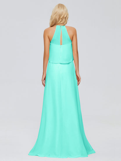 Liliana Column Halter Chiffon Bridesmaid Dresses