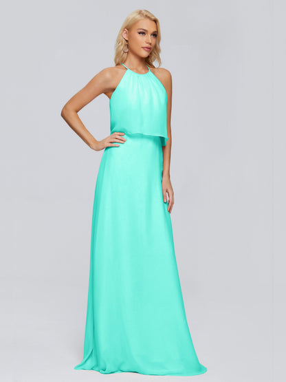 Liliana Column Halter Chiffon Bridesmaid Dresses
