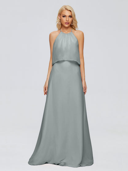 Liliana Column Halter Chiffon Bridesmaid Dresses