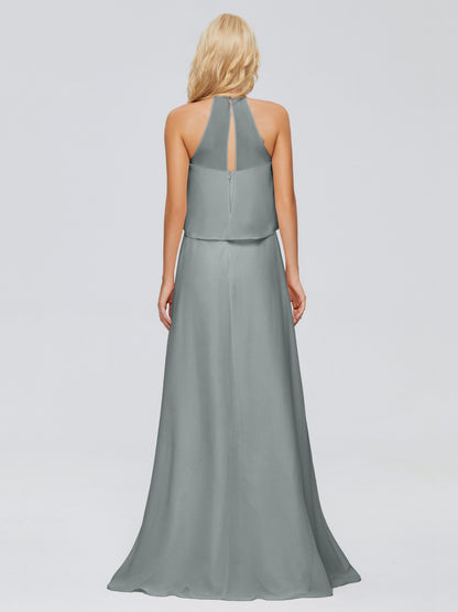 Liliana Column Halter Chiffon Bridesmaid Dresses