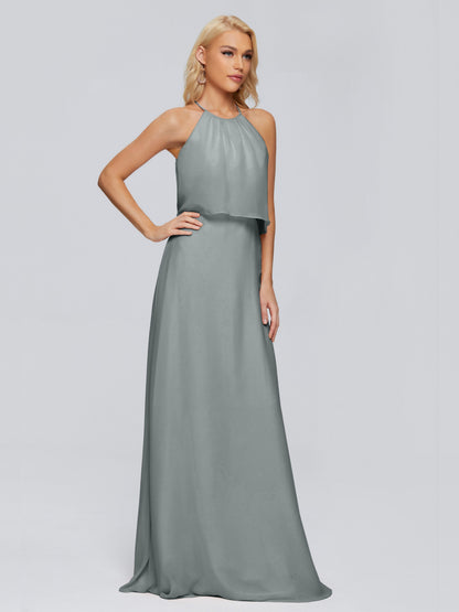 Liliana Column Halter Chiffon Bridesmaid Dresses