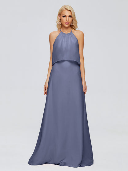 Liliana Column Halter Chiffon Bridesmaid Dresses